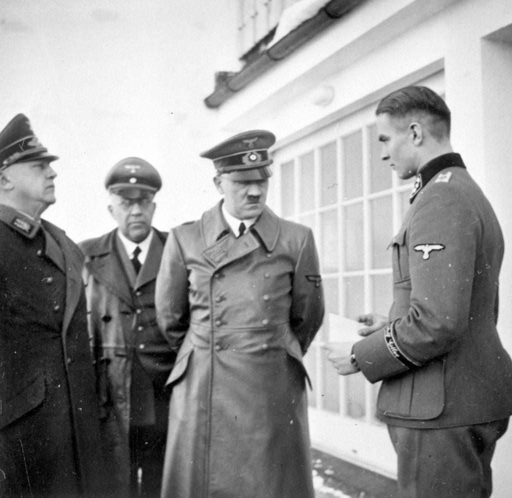 Adolf Hitler talking to Max Wünsche