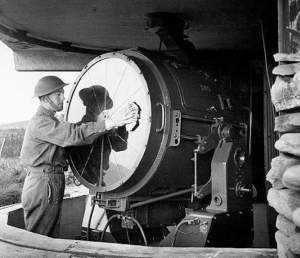 Searchlight installed in CASL emplacement